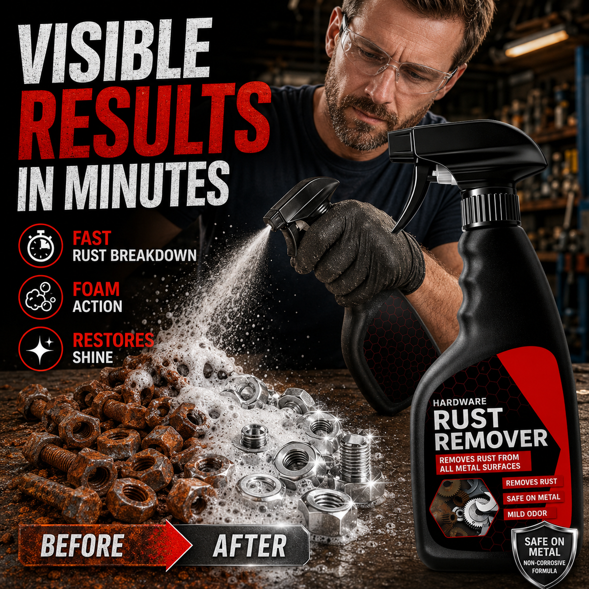 Spray antiruggine ad azione rapida per parti metalliche
