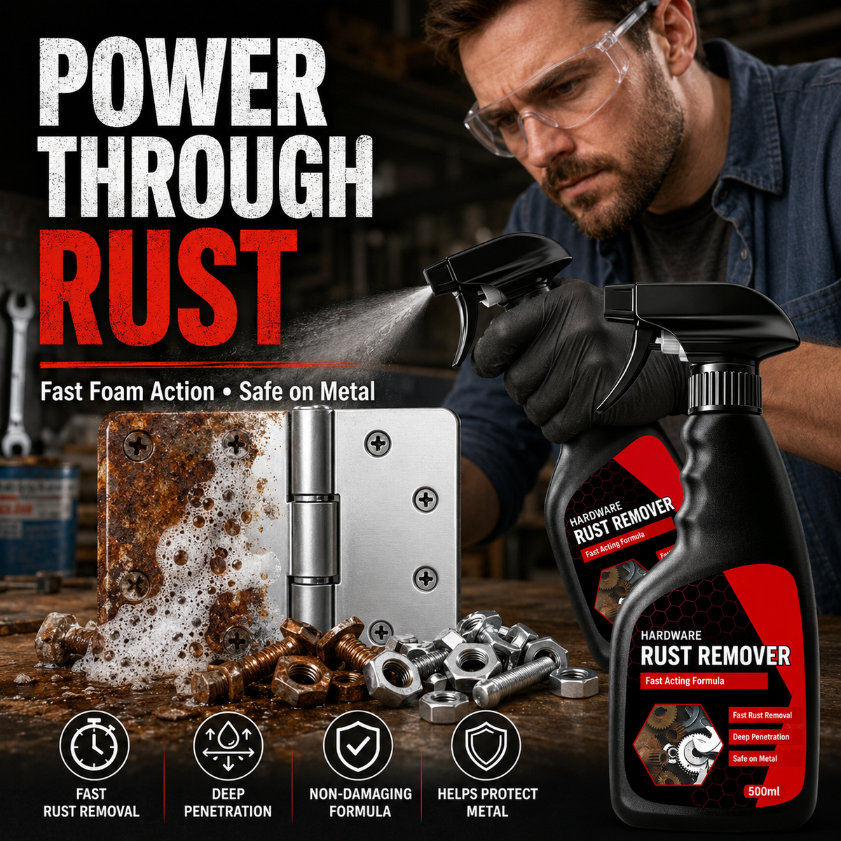 Spray antiruggine ad azione rapida per parti metalliche