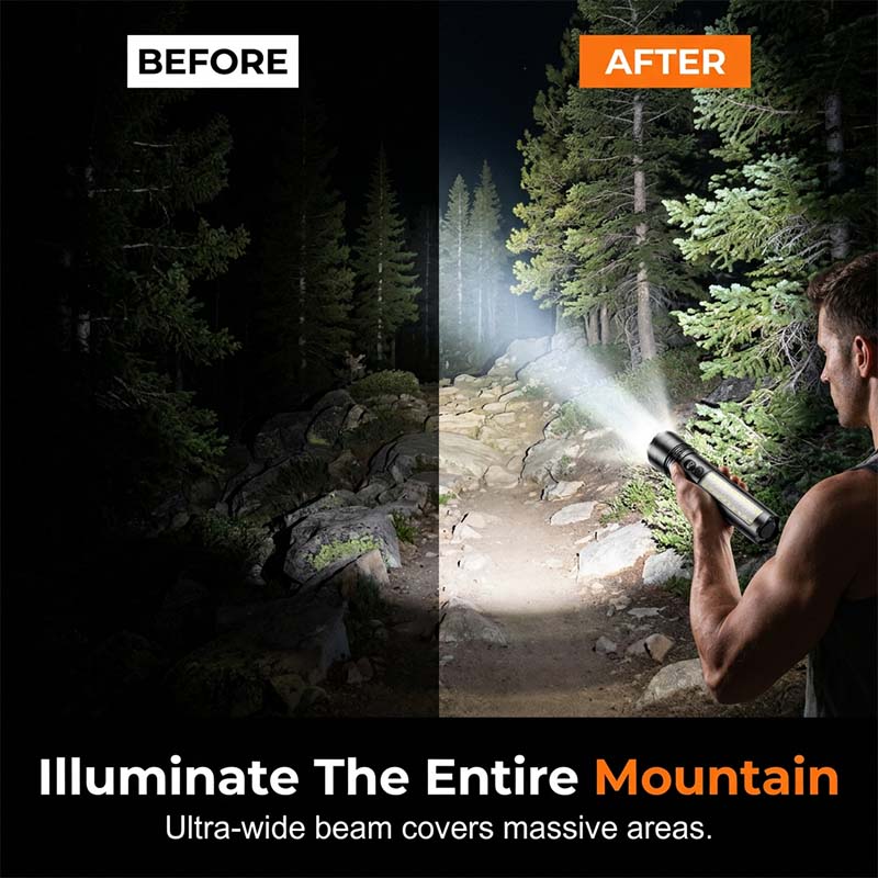 🔦✨ Torcia tattica ricaricabile con display digitale – Dì Addio all’oscurità e alle sorprese di batteria scarica! 🚫 Ultra-luminosa, luce laterale da lavoro, impermeabile, ricarica Tipo-C per campeggio e riparazioni ⛺ ✨