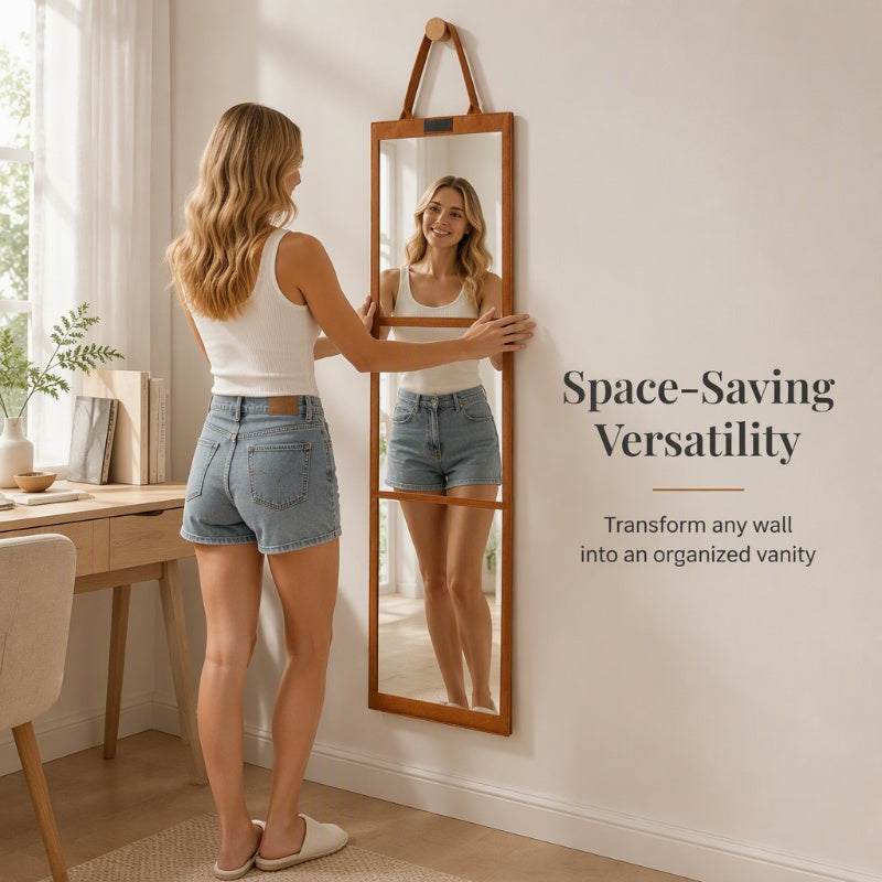 🥳2026 NUOVO ARRIVO🥳💞50K+ VENDUTI!🔥50% DI SCONTO! 🪞✨ Specchio a figura intera pieghevole portatile — Leggero e pieghevole, riflesso chiaro, non occupa spazio, ideale per camera da letto, appartamento e viaggi ✨