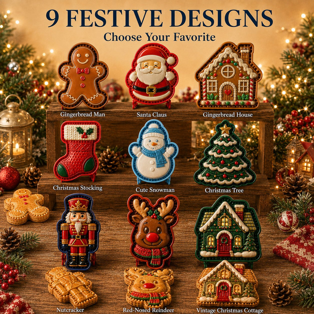 🔥Set stampi natalizi 🎄 8 motivi festivi, prepara biscotti fatti in casa🎁