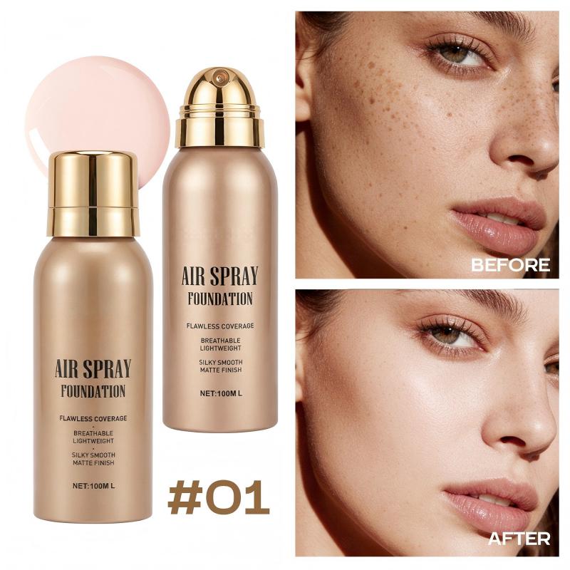💄50% DI SCONTO ORA! Fondotinta Spray Air Flawless Impermeabile – Makeup Spray Leggero, Traspirante e ad Alta Coprenza, Effetto Opaco Naturale, Fondotinta Spray Airbrush per Tutti gli Incarnati