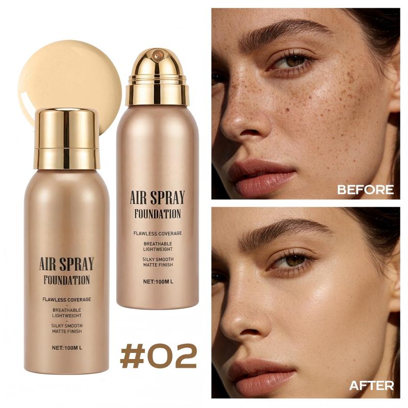 💄50% DI SCONTO ORA! Fondotinta Spray Air Flawless Impermeabile – Makeup Spray Leggero, Traspirante e ad Alta Coprenza, Effetto Opaco Naturale, Fondotinta Spray Airbrush per Tutti gli Incarnati