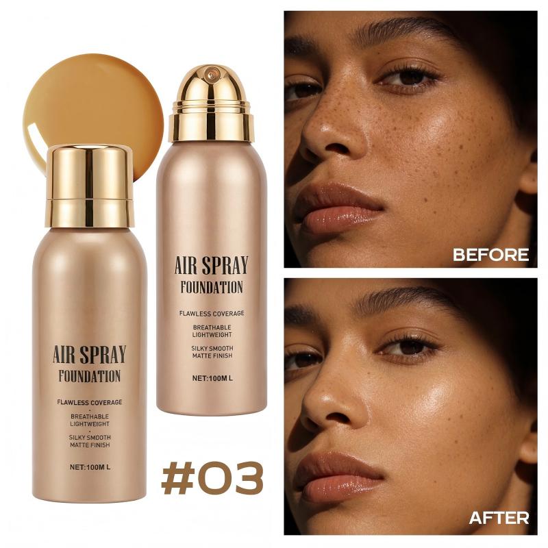 💄50% DI SCONTO ORA! Fondotinta Spray Air Flawless Impermeabile – Makeup Spray Leggero, Traspirante e ad Alta Coprenza, Effetto Opaco Naturale, Fondotinta Spray Airbrush per Tutti gli Incarnati