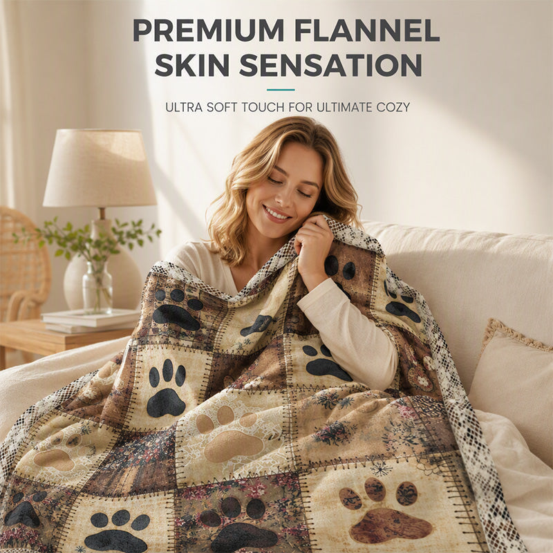 🛋️Coperta in Flanella a Impronte di Zampa 🐾 Calda e Avvolgente ma Leggera 🤗 | Stampa Vivace Durevole ✨ | per Divano, Letto e Viaggi  | 7 Misure da 70×100 a 160×220 cm 📏