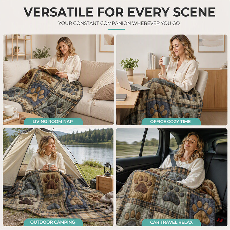 🛋️Coperta in Flanella a Impronte di Zampa 🐾 Calda e Avvolgente ma Leggera 🤗 | Stampa Vivace Durevole ✨ | per Divano, Letto e Viaggi  | 7 Misure da 70×100 a 160×220 cm 📏