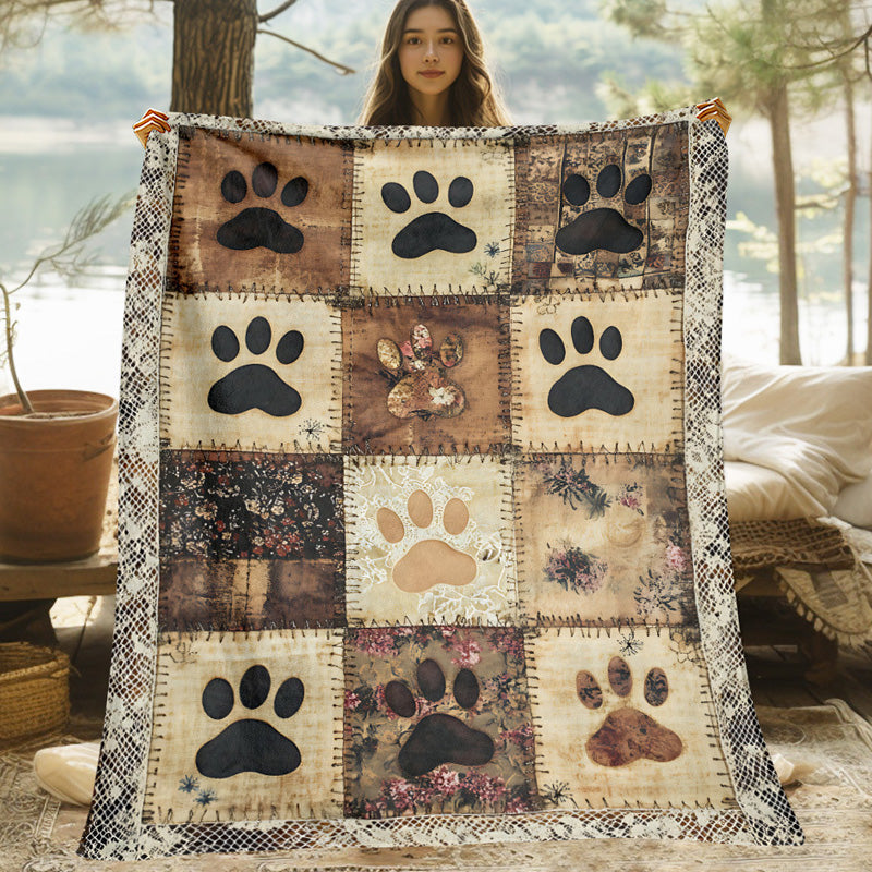 🛋️Coperta in Flanella a Impronte di Zampa 🐾 Calda e Avvolgente ma Leggera 🤗 | Stampa Vivace Durevole ✨ | per Divano, Letto e Viaggi  | 7 Misure da 70×100 a 160×220 cm 📏