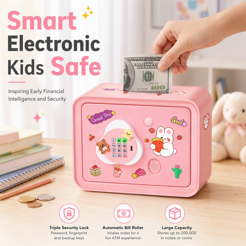 🔥2026 BEST‑SELLER｜50K+ SOLD🔥50% OFF 🐷💰Kids' Electronic Piggy Bank｜Password protected auto‑roll money box, fun kids saving toy, secure storage for coins & banknotes, great gift for children✨