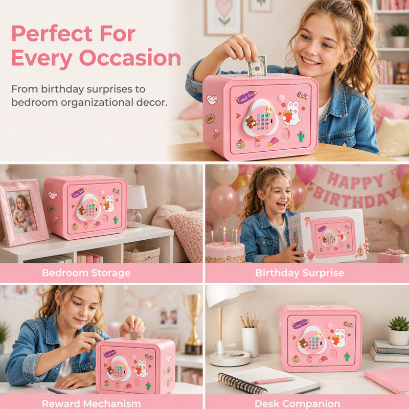 🔥2026 BEST‑SELLER｜50K+ SOLD🔥50% OFF 🐷💰Kids' Electronic Piggy Bank｜Password protected auto‑roll money box, fun kids saving toy, secure storage for coins & banknotes, great gift for children✨