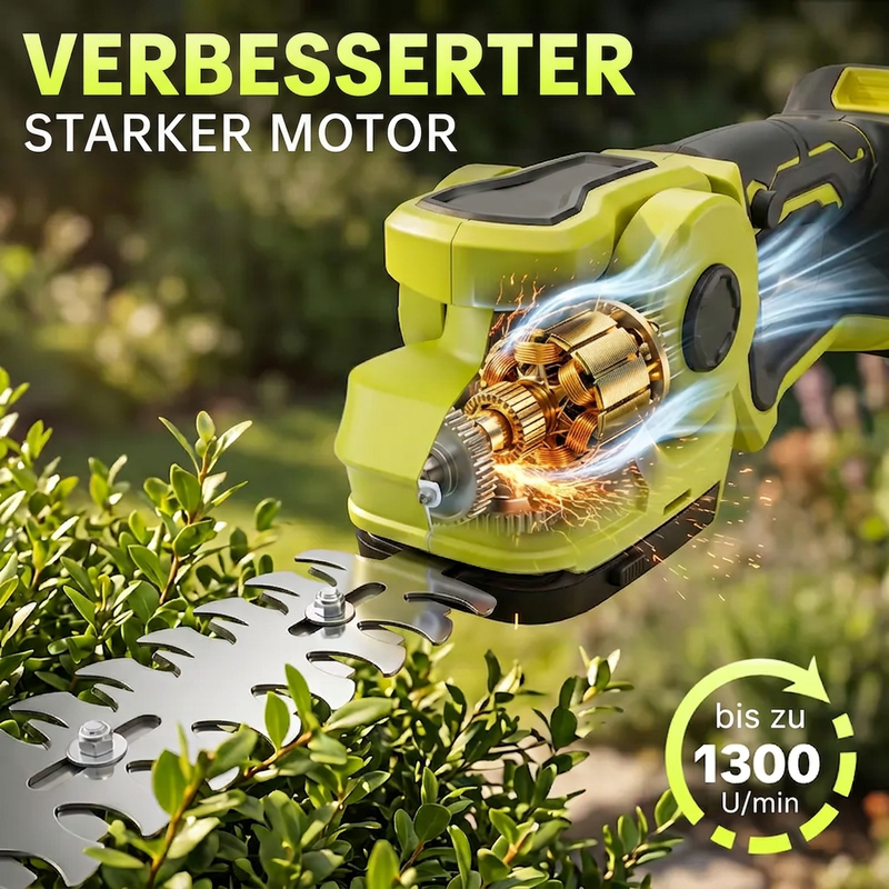 ✂️ 🌳 Akkukäyttöinen pensas- ja ruohosaksi — 2-in-1, 45 astetta kääntyvä pää, 0,9 kg