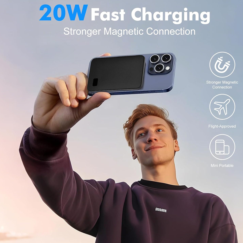 🥳2026 NUOVO ARRIVO🥳💞OLTRE 50.000 VENDUTI! 🔋Caricatore wireless portatile magnetico con display LED. Ricarica magnetica veloce, schermo LED mostra la potenza residua, compatto e leggero, perfetto per viaggi e uscite quotidiane.
