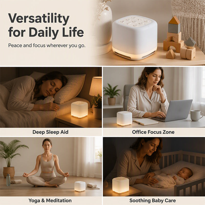 🥳SALDI 2026🥳💞 OLTRE 50.000 VENDUTI! 🌙💤 Macchina per rumore bianco, barriera acustica contro i rumori per proteggere il sonno profondo. Luce notturna a 7 colori e timer intelligente, per svegliarti riposato! 🛏️✅