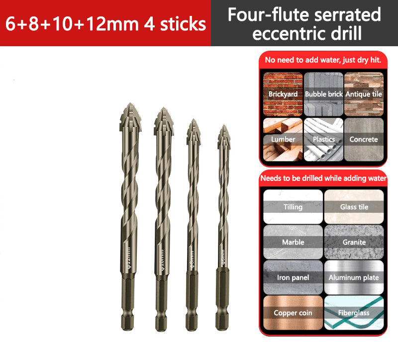 📏 OFFERTA FLASH -50% 🔧 Punta HSS a Quattro Lobi — Foratura e Filettatura Multimateriale, Codolo Esagonale