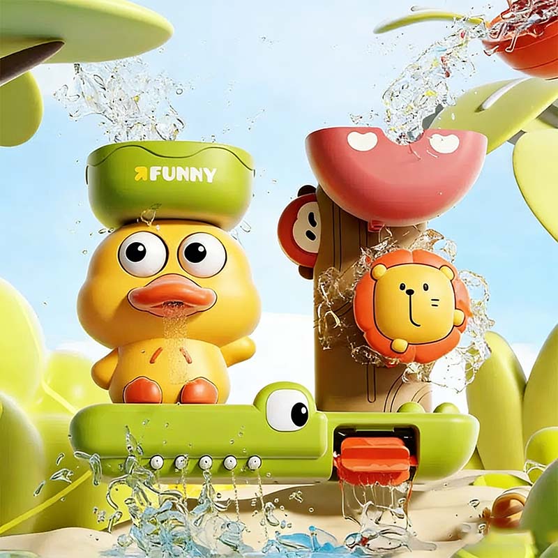 🦆Cute Waterfall Duck Bath Toy, make toddlers love bathing 🛁