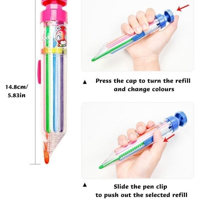 🌈🎨 Pastelli a pressione a 8 colori, privi di sostanze chimiche, ideali per i bambini per disegnare e scrivere