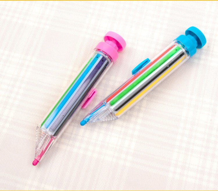 🌈🎨 Pastelli a pressione a 8 colori, privi di sostanze chimiche, ideali per i bambini per disegnare e scrivere