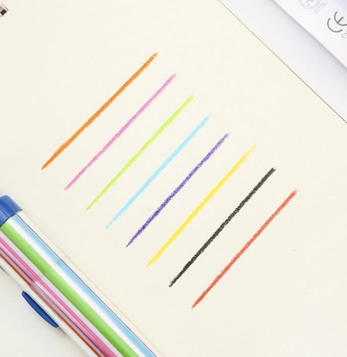 🌈🎨 Pastelli a pressione a 8 colori, privi di sostanze chimiche, ideali per i bambini per disegnare e scrivere