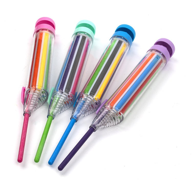 🌈🎨 Pastelli a pressione a 8 colori, privi di sostanze chimiche, ideali per i bambini per disegnare e scrivere