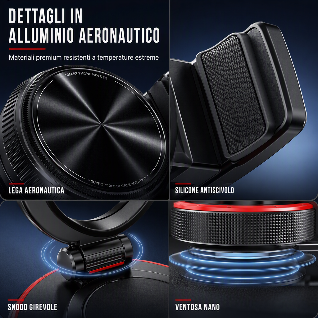 Supporto Telefono Con Ventosa Magnetica Rotante