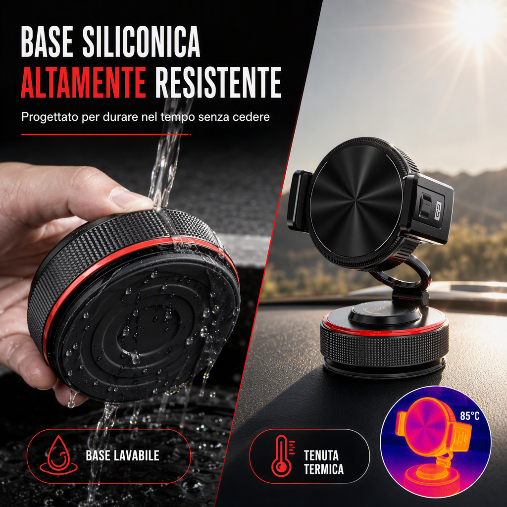 Supporto Telefono Con Ventosa Magnetica Rotante