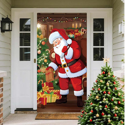 🎄 Tenda Copriporta Natalizia – Decorazione Istantanea per le Feste, 90×180 cm