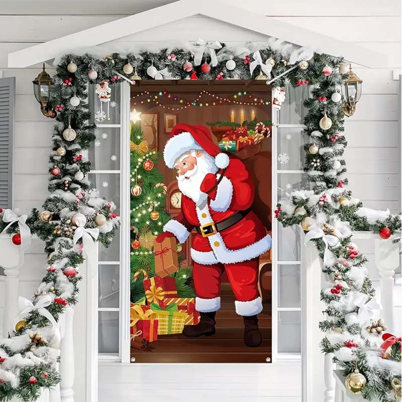 🎄 Tenda Copriporta Natalizia – Decorazione Istantanea per le Feste, 90×180 cm
