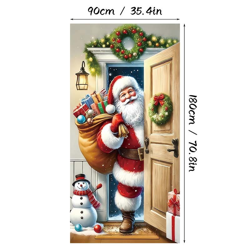 🎄 Tenda Copriporta Natalizia – Decorazione Istantanea per le Feste, 90×180 cm