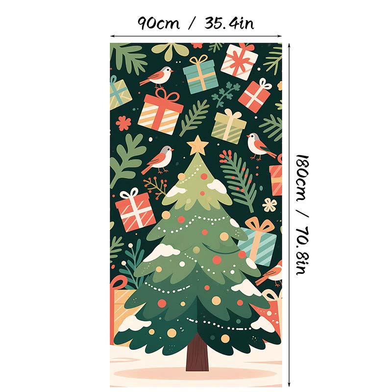 🎄 Tenda Copriporta Natalizia – Decorazione Istantanea per le Feste, 90×180 cm