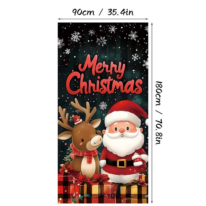 🎄 Tenda Copriporta Natalizia – Decorazione Istantanea per le Feste, 90×180 cm