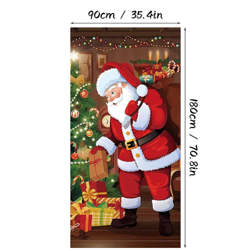 🎄 Tenda Copriporta Natalizia – Decorazione Istantanea per le Feste, 90×180 cm