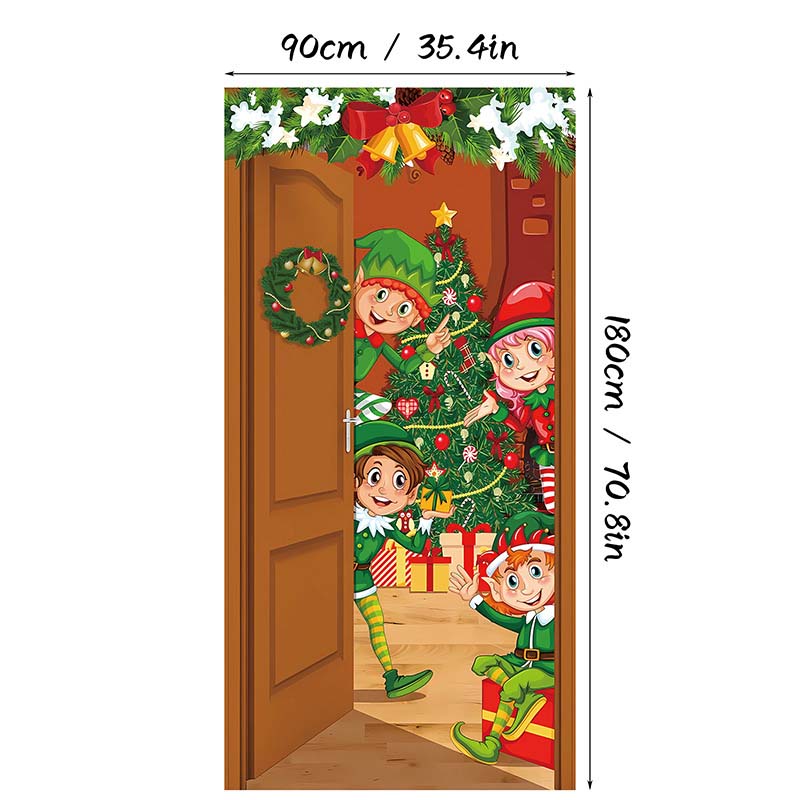 🎄 Tenda Copriporta Natalizia – Decorazione Istantanea per le Feste, 90×180 cm