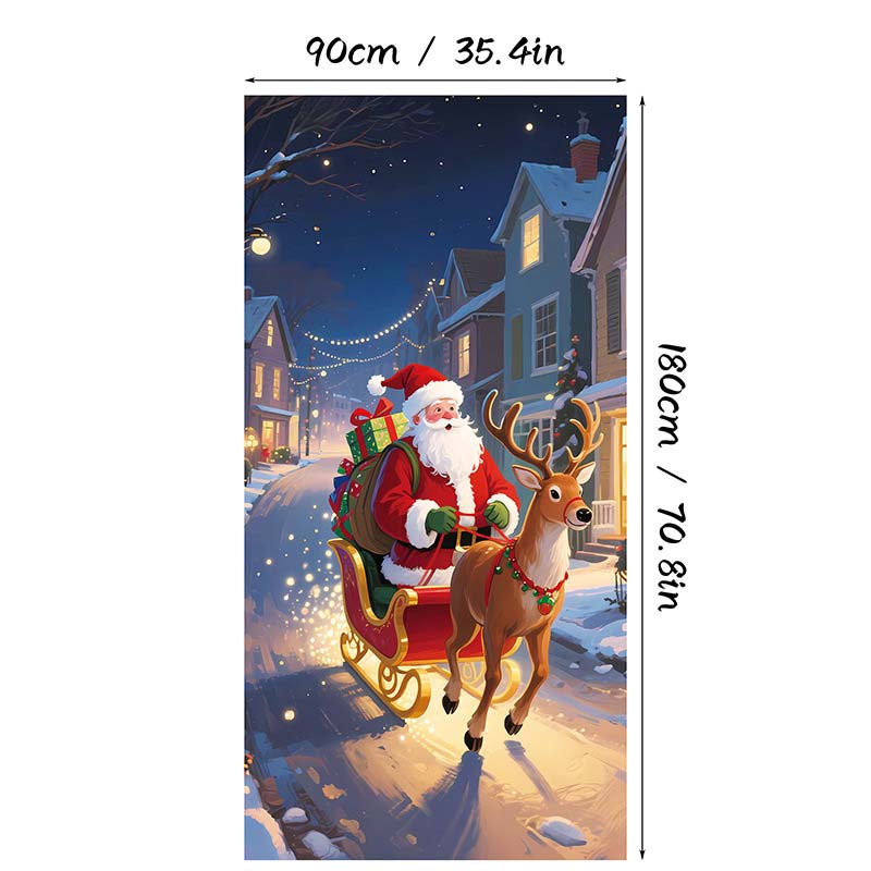 🎄 Tenda Copriporta Natalizia – Decorazione Istantanea per le Feste, 90×180 cm