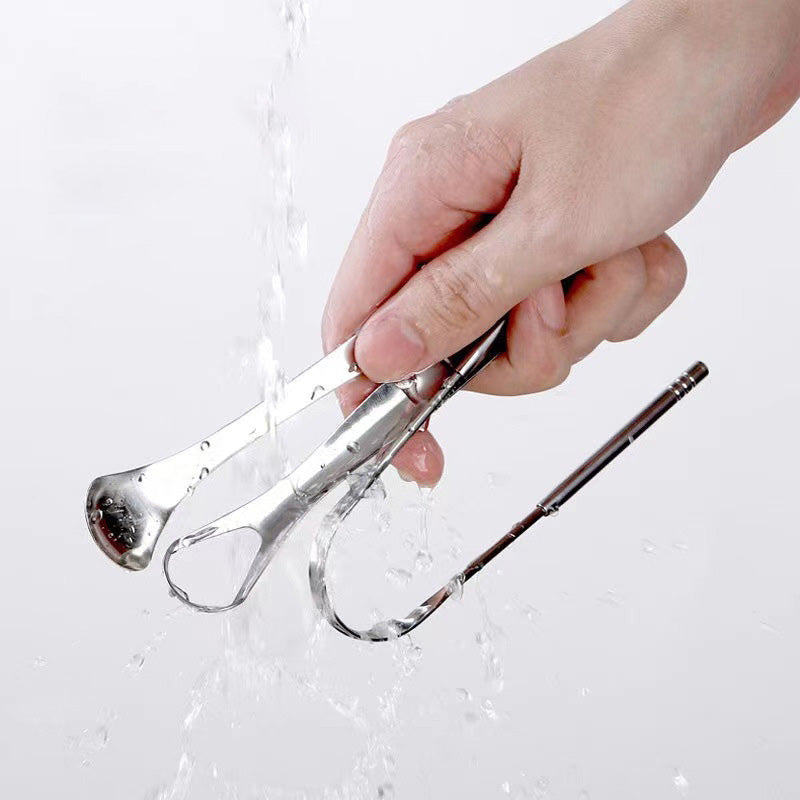 😮‍💨Alito cattivo? Raschietto per lingua in acciaio inox, igiene orale profonda in pochi secondi ✨