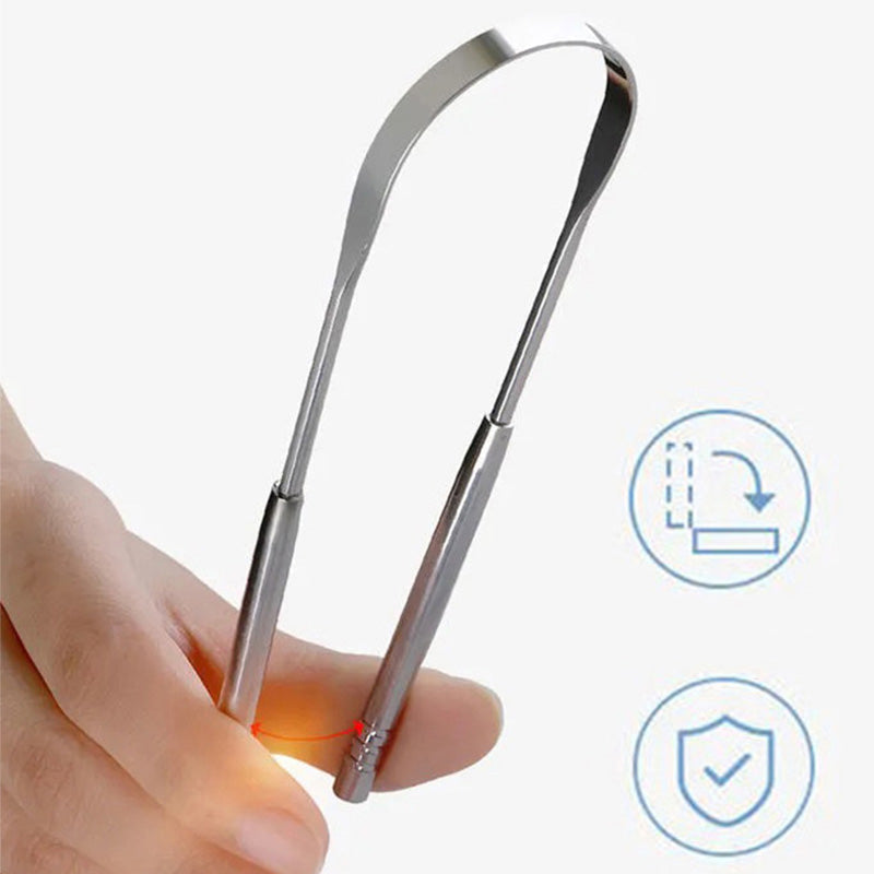 😮‍💨Alito cattivo? Raschietto per lingua in acciaio inox, igiene orale profonda in pochi secondi ✨