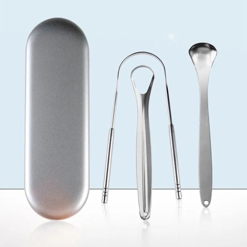 😮‍💨Alito cattivo? Raschietto per lingua in acciaio inox, igiene orale profonda in pochi secondi ✨