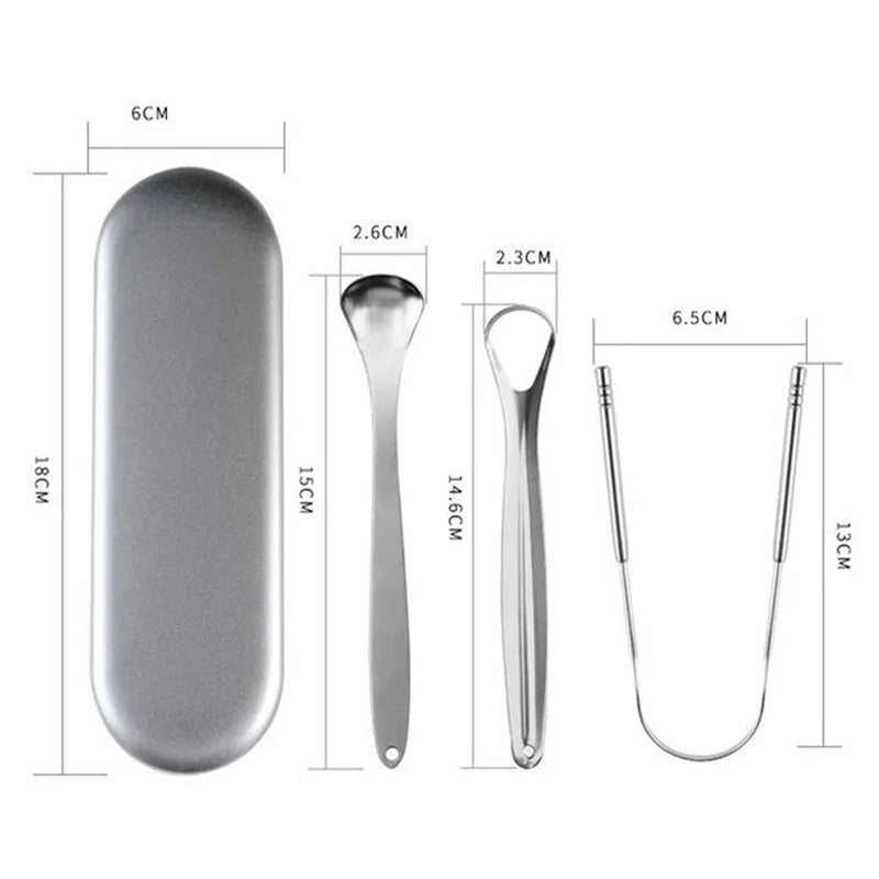 😮‍💨Alito cattivo? Raschietto per lingua in acciaio inox, igiene orale profonda in pochi secondi ✨