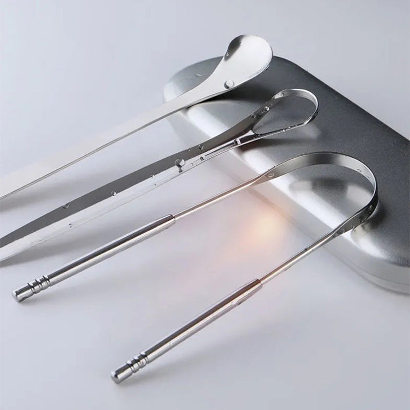 😮‍💨Alito cattivo? Raschietto per lingua in acciaio inox, igiene orale profonda in pochi secondi ✨