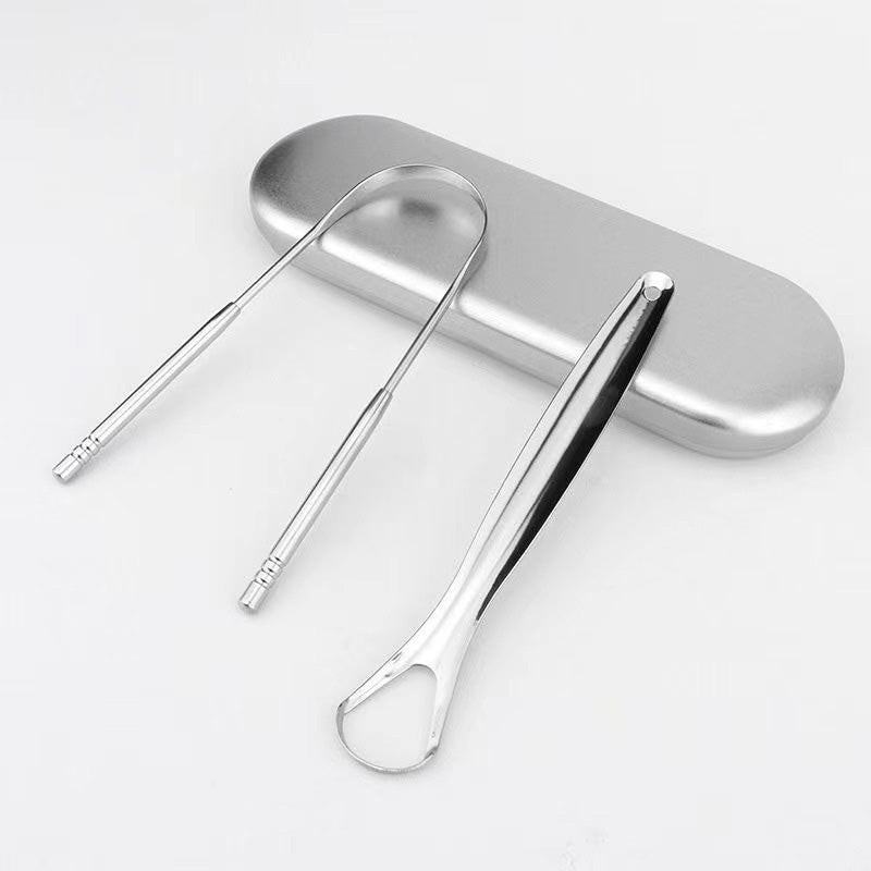 😮‍💨Alito cattivo? Raschietto per lingua in acciaio inox, igiene orale profonda in pochi secondi ✨