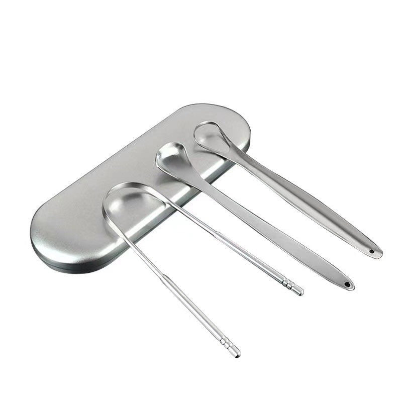 😮‍💨Alito cattivo? Raschietto per lingua in acciaio inox, igiene orale profonda in pochi secondi ✨
