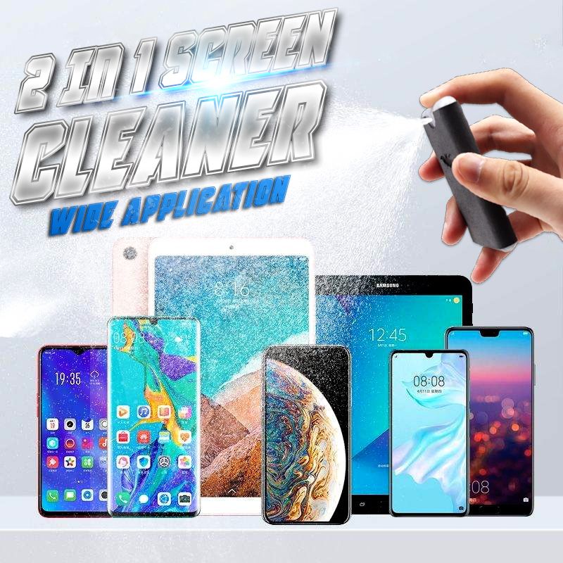📱🧼 Detergente per schermo 2-in-1 riutilizzabile – Spruzzatore ad ampio angolo, panno in microfibra e formato portatile