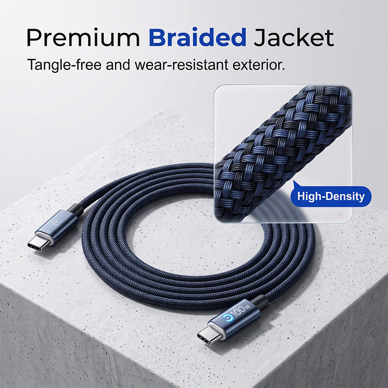🔌 50% DI SCONTO ORA! ⚡ Cavo di ricarica rapida da Type‑C a Type‑C – 100 W, interruzione automatica dell'alimentazione e struttura tripla rinforzata – ideale per laptop, tablet e smartphone 🔋