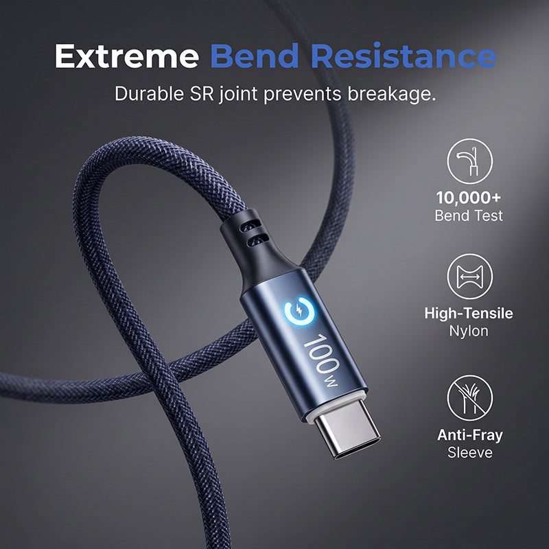 🔌 50% DI SCONTO ORA! ⚡ Cavo di ricarica rapida da Type‑C a Type‑C – 100 W, interruzione automatica dell'alimentazione e struttura tripla rinforzata – ideale per laptop, tablet e smartphone 🔋