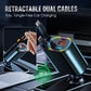🥳2026 BESTSELLER🚗 Caricabatterie da auto retrattile 4-in-1. Cavi retrattili integrati, ricarica rapida, compatibile con diversi dispositivi. Compatto, non ingombra, perfetto per ricaricare telefoni in viaggio in auto.