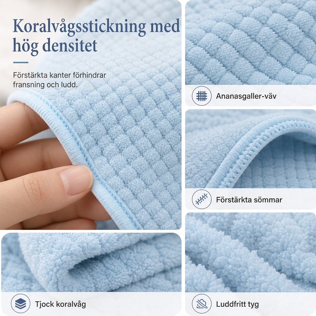 🍍 50 % RABATT NU! 💇‍♀️ Handduk för hårtorkning i korallfleece – snabbtorkande, sexfaldig absorption & ergonomisk turban ✨