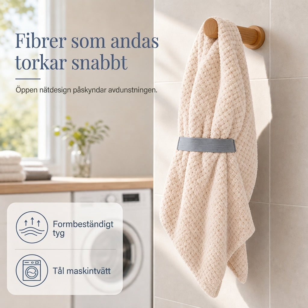 🍍 50 % RABATT NU! 💇‍♀️ Handduk för hårtorkning i korallfleece – snabbtorkande, sexfaldig absorption & ergonomisk turban ✨