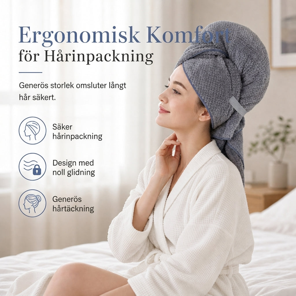 🍍 50 % RABATT NU! 💇‍♀️ Handduk för hårtorkning i korallfleece – snabbtorkande, sexfaldig absorption & ergonomisk turban ✨