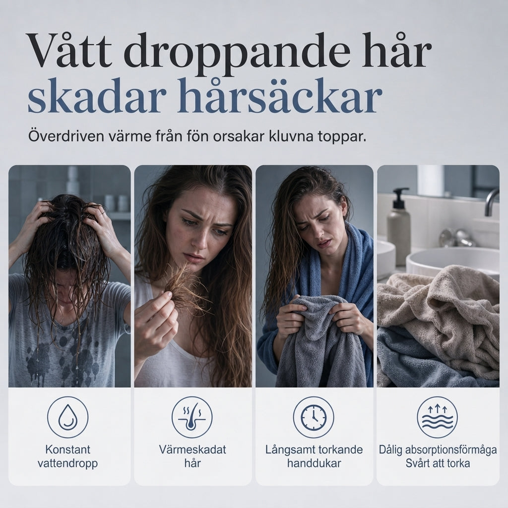 🍍 50 % RABATT NU! 💇‍♀️ Handduk för hårtorkning i korallfleece – snabbtorkande, sexfaldig absorption & ergonomisk turban ✨