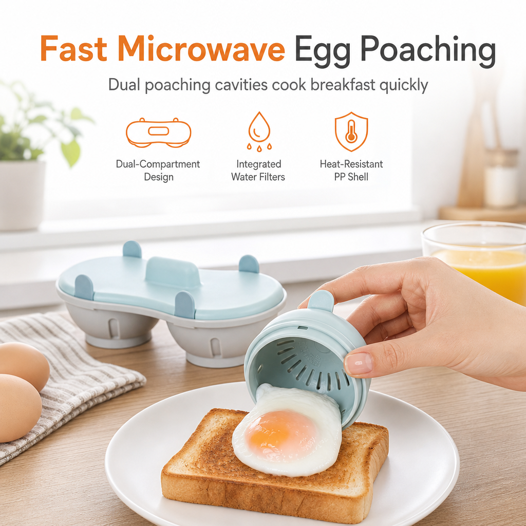 🍳⚡Cuociuova in camicia per microonde a 2 scomparti | 2 uova in modo facile e veloce⏱️