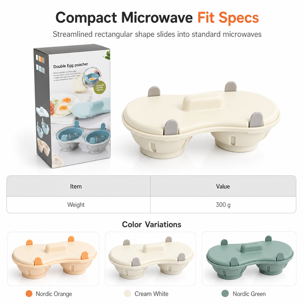 🍳⚡Cuociuova in camicia per microonde a 2 scomparti | 2 uova in modo facile e veloce⏱️