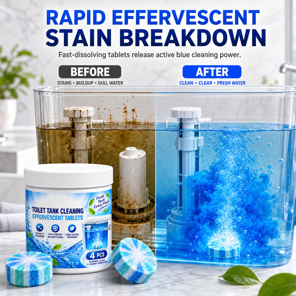 🚽✨ Compresse effervescenti per la pulizia del WC e della cassetta, azione rapida, pulizia profonda, rimuovono macchie e odori